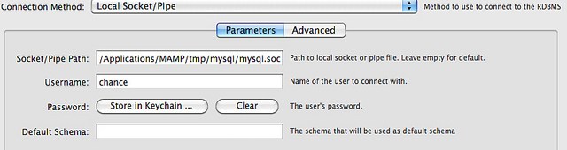 MySQL Workbench MAMP Socket Connection Settings